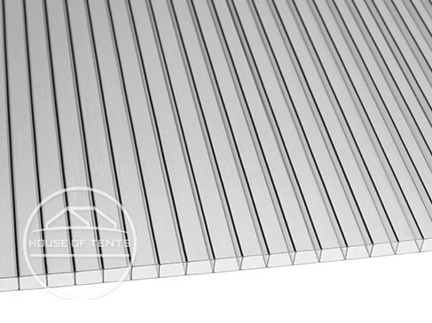 Shape-retaining and heat-resistant roof material for polycarbonate gazebos